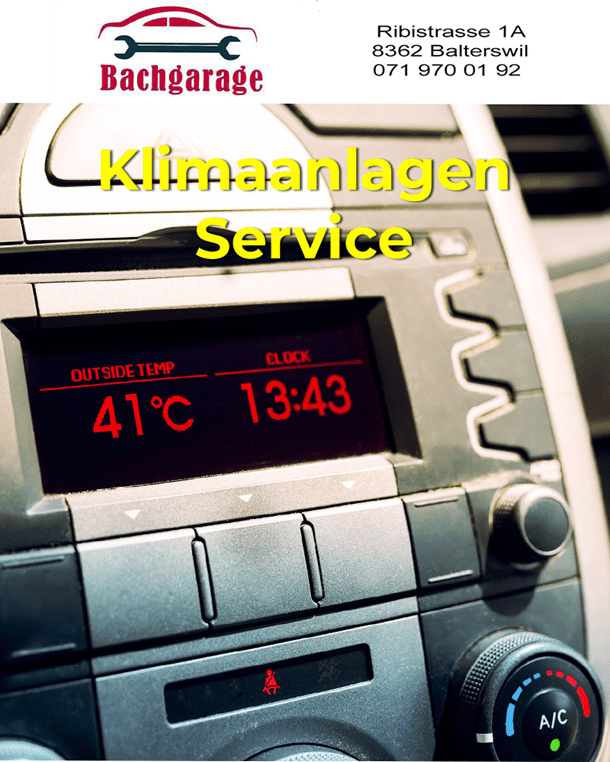 Klimaanlagen-Service bei Bachgarage &#55357&#57056️ Ribistrasse 1A &#55357&#57056️ 8362-Balterswil &#55357&#57056️ 071 970 01 92 &#55357&#57056️ info@bachgarage-auto.ch